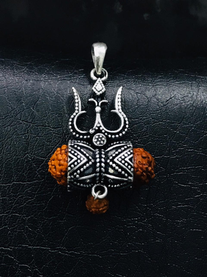 Silver Mahakaal Trishul Pendent