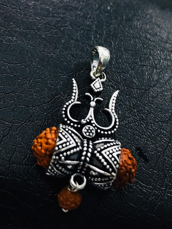 Silver Mahakaal Trishul Pendent