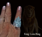 This powerful 925 Silver Lion Ring